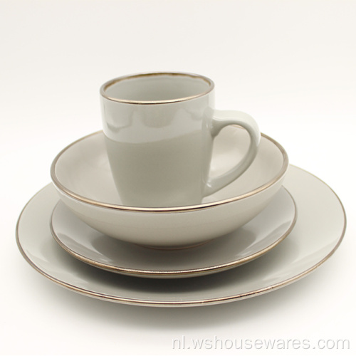 Eenvoudige stijl moderne groothandel emboss servies